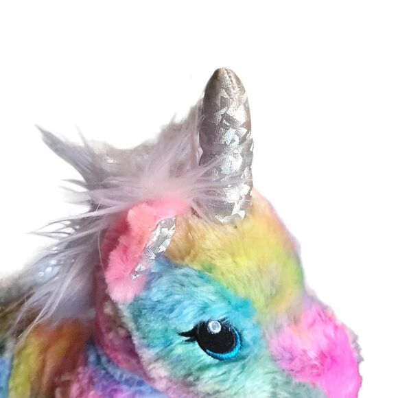 Build a Bear Workshop Rainbow Unicorn Plush 12" long-Tie-Dye BAB - Picture 7 of 11